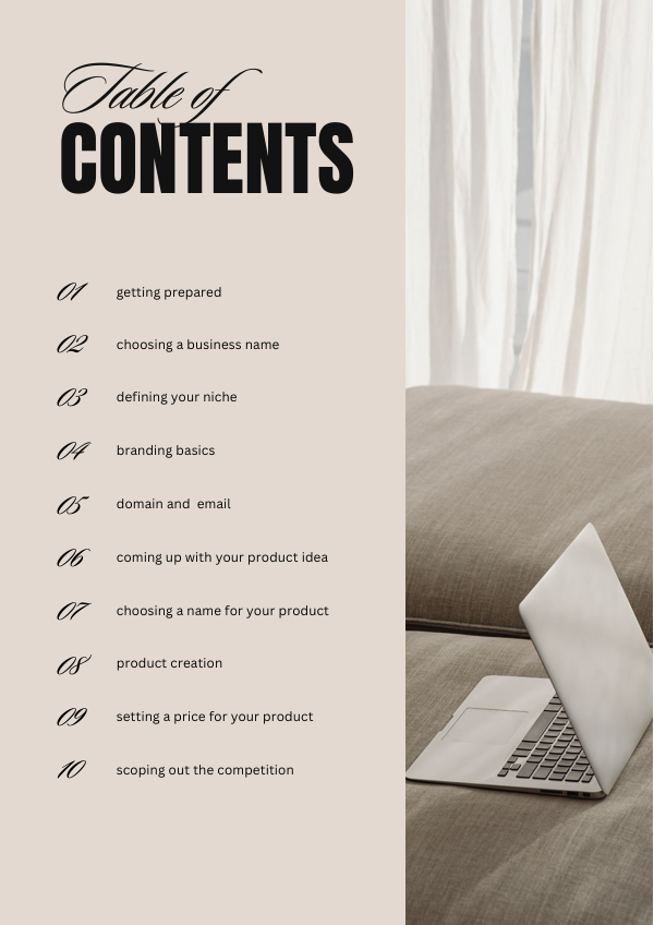 Table of contents, chapters 1 to 10