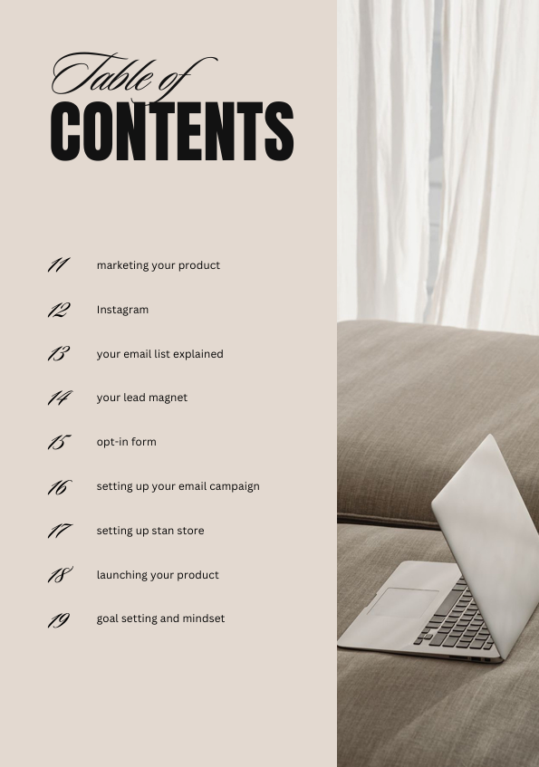 Table of contents, chapters 11 to 19